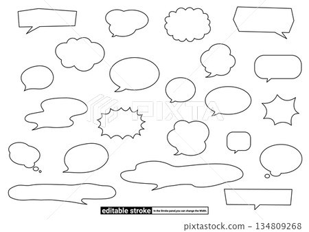 Set of speech bubbles in various shapes (editable stroke) Set of speech bubbles in various shapes (editable stroke) 134809268