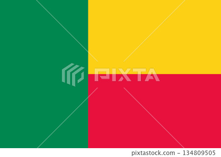 Flag of the Kingdom of Benin is a sign symbol. National symbol of Benin. Flag of the Kingdom of Benin is a sign symbol. National symbol of Benin. 134809505