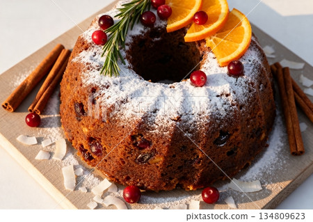 chocolate cake with fruits 134809623