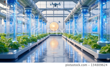 industrial plant in a greenhouse 134809624