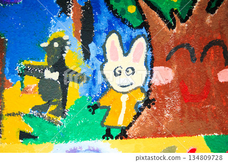 watercolor painting of dog on canvas 134809728