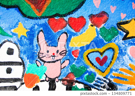 watercolor sketch cats on a blue background watercolor sketch cats on a blue background 134809771