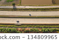 Aerial view of street in Bangkok Thailand with cars and countryside 134809965