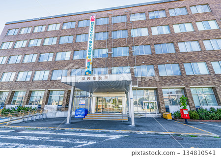 稚內市，北海道，稚內市政府在陽光明媚的日子 134810541