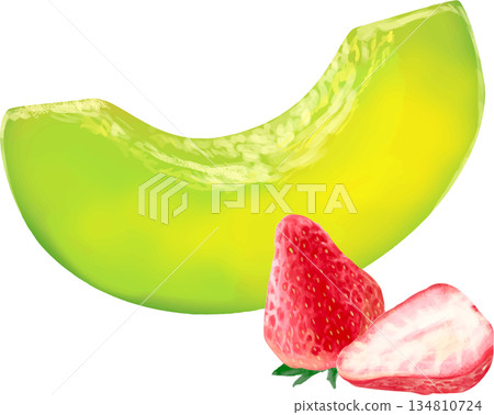 優質甜瓜和草莓 134810724