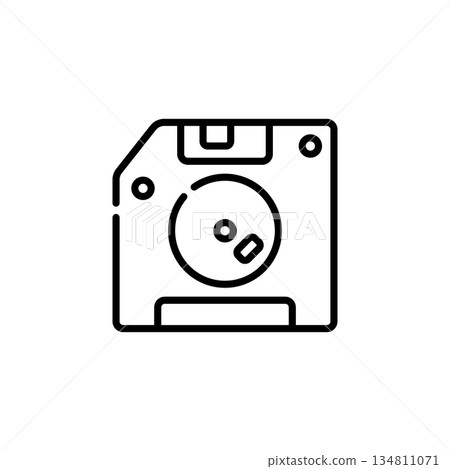 diskette vector icon outline style. perfect use for logo, presentation, website, and more. modern icon design line style 134811071