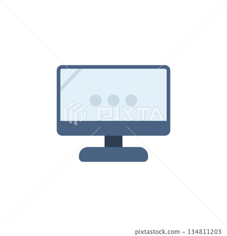 monitor vector icon flat style. perfect use for logo, presentation, website, and more. modern icon design color style monitor vector icon flat style. perfect use for logo, presentation, website, and more. modern icon design color style 134811203