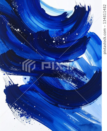午夜藍閃光墨筆背景 午夜藍閃光墨筆背景 134811482