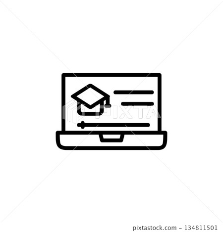 online education icon. Online Learning icon. Perfect for application, web, logo and presentation template. icon design line style 134811501