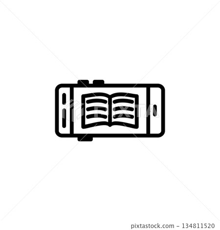 digital book icon. Online Learning icon. Perfect for application, web, logo and presentation template. icon design line style 134811520