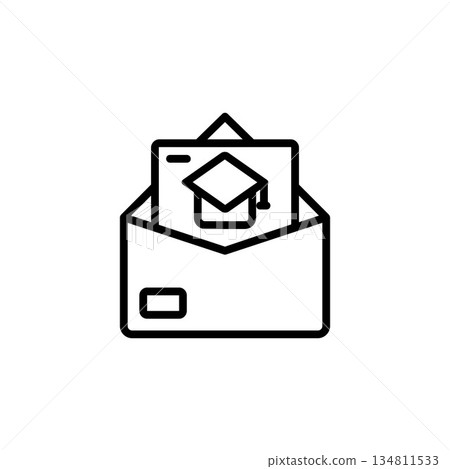 invitation icon. Online Learning icon. Perfect for application, web, logo and presentation template. icon design line style 134811533