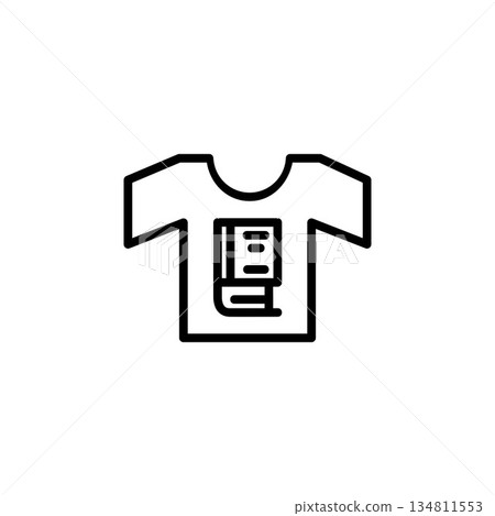 course shirt icon. Online Learning icon. Perfect for application, web, logo and presentation template. icon design line style course shirt icon. Online Learning icon. Perfect for application, web, logo and presentation template. icon design line style 134811553