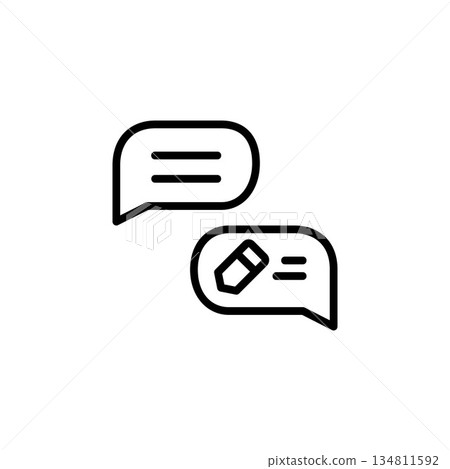 chat icon. Online Learning icon. Perfect for application, web, logo and presentation template. icon design line style chat icon. Online Learning icon. Perfect for application, web, logo and presentation template. icon design line style 134811592