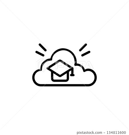 internet school icon. Online Learning icon. Perfect for application, web, logo and presentation template. icon design line style internet school icon. Online Learning icon. Perfect for application, web, logo and presentation template. icon design line style 134811600