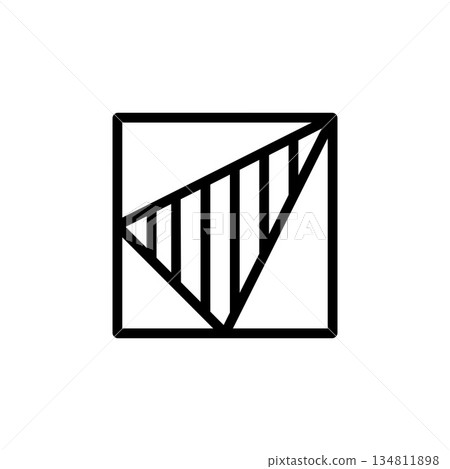 square, shading and mathematics icon. Perfect for application, web, logo, game and presentation template. icon design line style 134811898