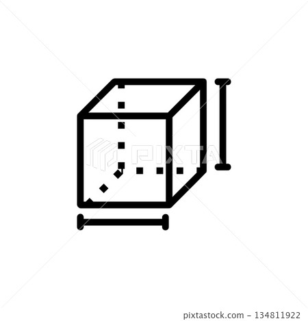 cube, geometry and mathematics icon. Perfect for application, web, logo, game and presentation template. icon design line style cube, geometry and mathematics icon. Perfect for application, web, logo, game and presentation template. icon design line style 134811922