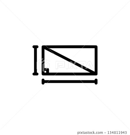 rectangular and mathematics icon. Perfect for application, web, logo, game and presentation template. icon design line style 134811943