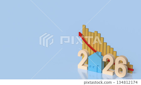 2026 Real Estate Market Growth and Housing Investment Concept 3d render. 134812174