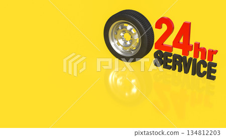 Twenty Four Hour Automotive Roadside Service Concept 3d render. Twenty Four Hour Automotive Roadside Service Concept 3d render. 134812203