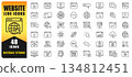 Website Line Icon Set Featuring Clean Editable Stroke Icons For Web Design, Development, UI UX, SEO, Hosting, Analytics, Navigation, And Online Services. Perfect For Modern Digital Projects. Isolated  134812451
