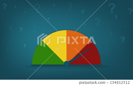 Risk Level Gauge Meter Showing Business Performance Indicator Concept 134812512
