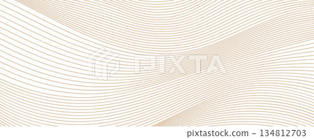 Abstract Gold Wavy Line Pattern on White Background, Topographic Contour Design. Vector illustration Abstract Gold Wavy Line Pattern on White Background, Topographic Contour Design. Vector illustration 134812703