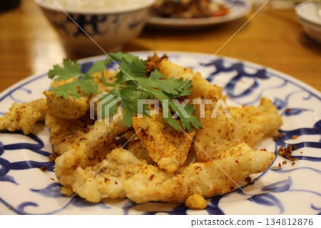 Sichuan cuisine: Deep-fried fish with Japanese pepper Sichuan cuisine: Deep-fried fish with Japanese pepper 134812876