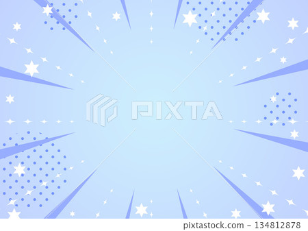 Bright news and announcements - A pop background of light blue radial lines and sparkling stars 134812878