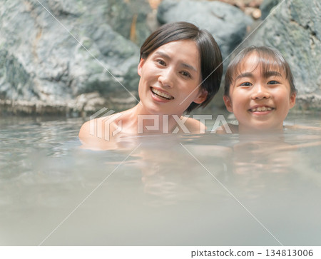 family, hot spring, spa 134813006