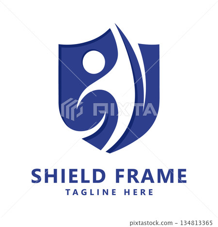 Shield Frame Abstract Logo Vector Design 134813365