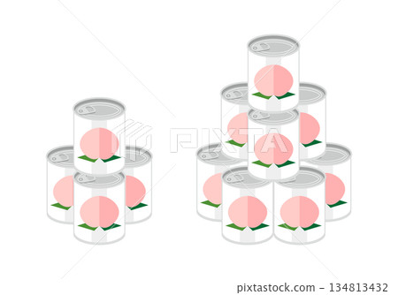 白桃罐頭堆疊示意圖 134813432