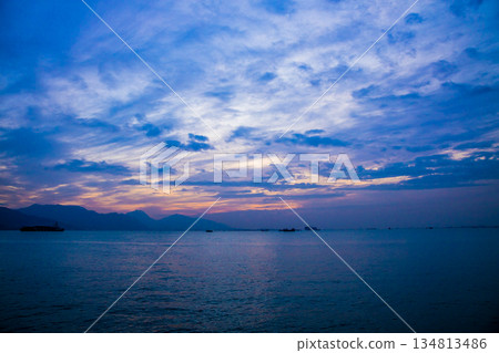 beautiful sunset over the sea beautiful sunset over the sea 134813486