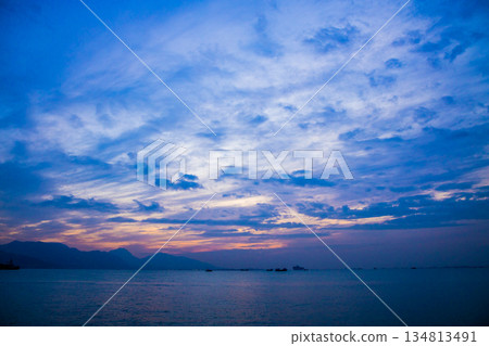 beautiful sky and sea in twilight time beautiful sky and sea in twilight time 134813491
