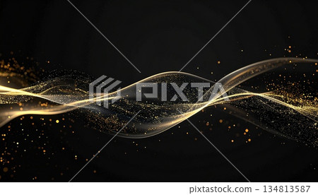 Luxury background of floating light particles in jet black Luxury background of floating light particles in jet black 134813587