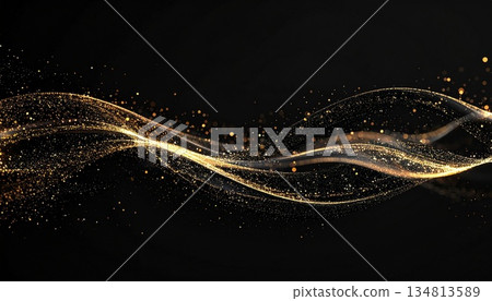 Luxury background of floating light particles in jet black Luxury background of floating light particles in jet black 134813589