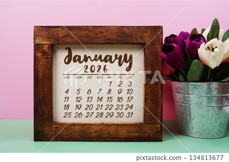 January 2026 annual monthly desk calendar for planning and management 134813677