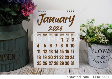 January 2026 annual monthly desk calendar for planning and management January 2026 annual monthly desk calendar for planning and management 134813685