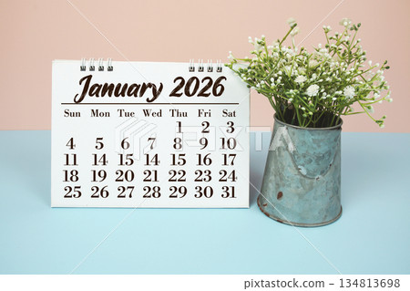 January 2026 annual monthly desk calendar for planning and management 134813698