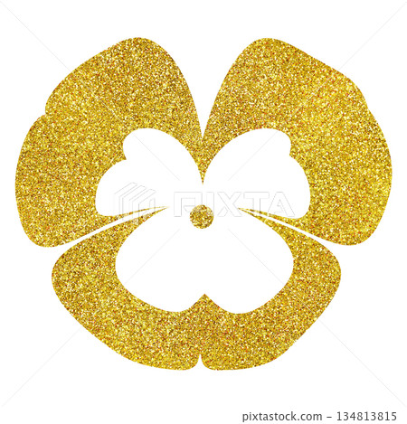 Illustration material: Hand-drawn flowers, gold 134813815