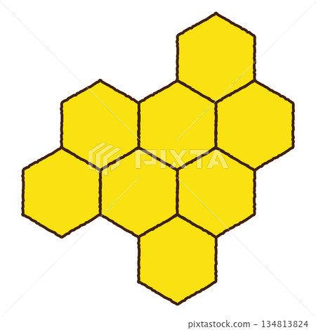 插畫素材:蜂巢蜜蜂 插畫素材:蜂巢蜜蜂 134813824