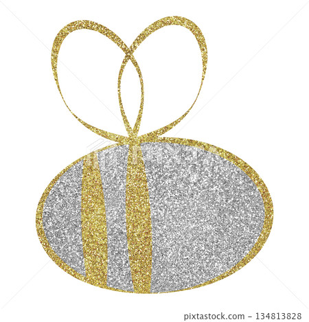 Illustration material Bee Silver Gold Illustration material Bee Silver Gold 134813828