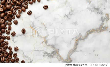Minimalist coffee bean sparse corner arrangement Minimalist coffee bean sparse corner arrangement 134813847
