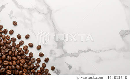 Coffee bean sparse arrangement in corner Coffee bean sparse arrangement in corner 134813848