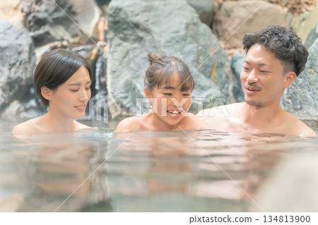 family, hot spring, spa 134813900