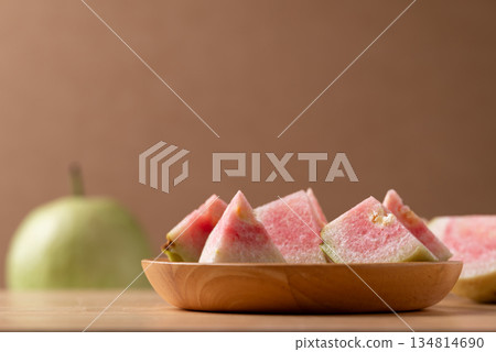 Sliced guava ready to eating, Tropical fruit high vitamin C Sliced guava ready to eating, Tropical fruit high vitamin C 134814690