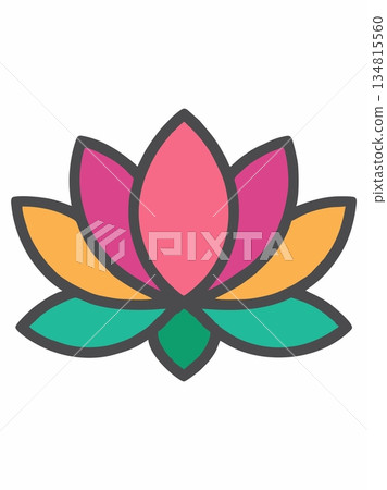 Colorful lotus flower icon illustration Colorful lotus flower icon illustration 134815560