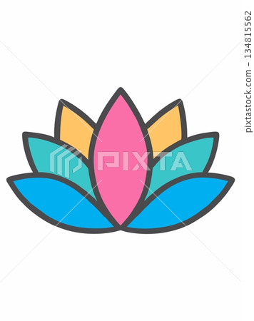 Colorful lotus flower icon illustration Colorful lotus flower icon illustration 134815562