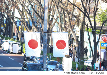 【日本國旗】日之丸，表參道附近街景 134815581