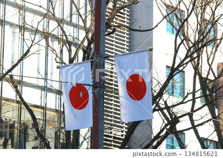 【日本國旗】日之丸，表參道附近街景 134815621