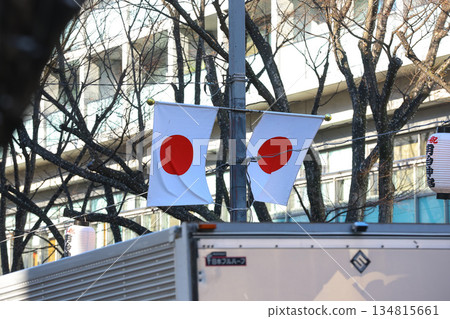 【日本國旗】日之丸，表參道附近街景 134815661